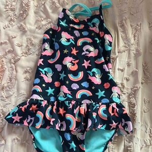 H&M Kids One Piece Swimsuit - Rainbow Mermaid Design
